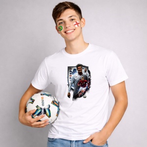Tricou David Beckham England World Cup Fifa 2026, din bumbac 100%, tricou alb, Copii | Dama | Barbat - Img 2