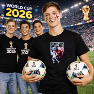 Tricou David Beckham World Cup Fifa 2026, din bumbac 100%, tricou negru, Copii | Dama | Barbat - Img 7