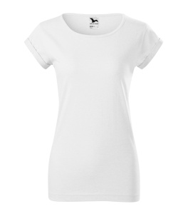 Tricou de dama cu maneci rulate de culoare alb