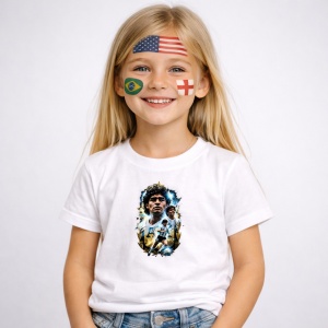 Tricou Diego Maradona Argentina World Cup Fifa 2026 V2, din bumbac 100%, tricou alb, Copii | Dama | Barbat - Img 2