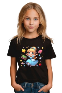 Tricou din bumbac 100% pentru copii, Alice, Back To School, scoala, educatie, fantezie, personaje - Img 2