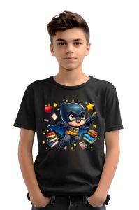 Tricou din bumbac 100% pentru copii, Batman, Back To School, scoala, educatie, eroi, personaje - Img 3