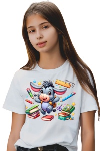 Tricou din bumbac 100% pentru copii, Eeyore, Back To School, scoala, educatie, joaca, personaje - Img 2