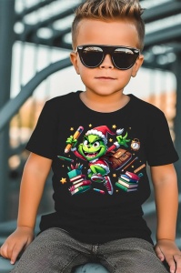 Tricou din bumbac 100% pentru copii, Grinch, Back To School, scoala, educatie, joaca, personaje - Img 6