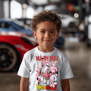 Tricou din bumbac, personalizat haios pentru copii cu Majin Buu Dragon Ball Z - cadou