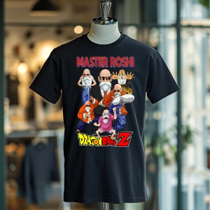 Tricou din bumbac, personalizat haios pentru copii cu Master Roshi Dragon Ball Z - cadou - Img 4