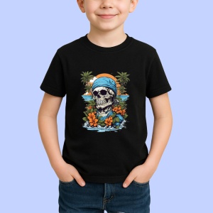 Tricou Dinozaur cu ochelari si geaca de piele fundal galben Copii | Dama | Barbat, culoare negru - Img 4