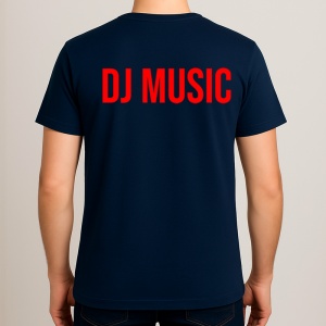 Tricou DJ MUSIC, Personalizat | Unisex Dama si Barbat, Albastru Inchis