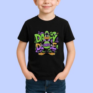 Tricou Donald dope style cu lant si pantaloni largi Copii | Dama | Barbat, negru - Img 3