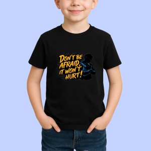 Tricou Dont Be Afraid It Wont Hurt Box, Copii | Dama | Barbat, culoare negru - Img 3