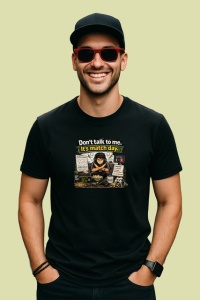 Tricou Dont Talk To Me Its Match Day Fotbal, din bumbac 100%, tricou negru Copii | Dama | Barbat - Img 2
