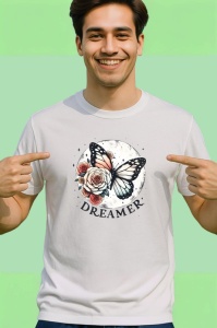 Tricou Dreamer fluture cu rozete si luna design visator Copii | Dama | Barbat Barbat - Img 2