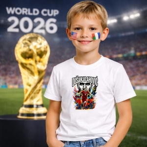 Tricou Dusan Vlahovic Serbia World Cup Fifa 2026 V2, din bumbac 100%, tricou alb, Copii | Dama | Barbat - Img 5