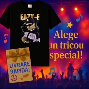 Tricou Eazy-E - Striped Shirt, muzica POP, Dama | Barbat | Copii, Culoare Negru - Img 11