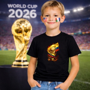 Tricou Ecuador World Cup Fifa 2026, din bumbac 100%, tricou negru, Copii | Dama | Barbat - Img 5