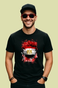 Tricou Egypt Steag Splash Art, Copii | Dama | Barbat, culoare negru - Img 2