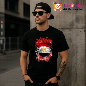 Tricou Egypt Steag Splash Art, Copii | Dama | Barbat, culoare negru - Img 7