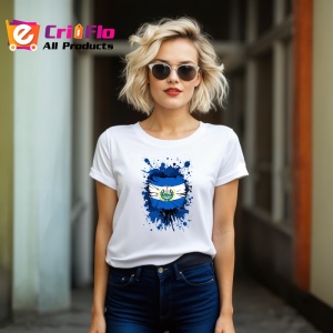Tricou El Salvador Steag Splash Art, Copii | Dama | Barbat - Img 12