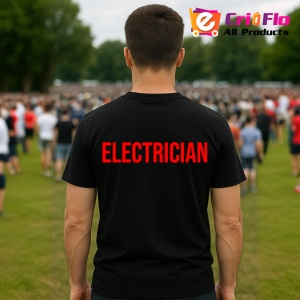 Tricou ELECTRICIAN, Personalizat | Unisex Dama si Barbat, Negru - Img 4