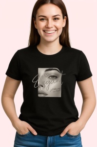 Tricou Elegant chip de femeie, Copii | Dama | Barbat , tricou negru