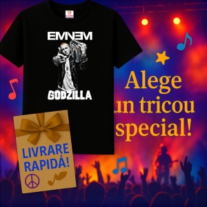 Tricou Eminem alb negru casetofon, muzica INDIE, Dama | Barbat | Copii, Culoare Negru - Img 11