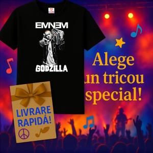 Tricou Eminem alb negru casetofon, muzica INDIE, Dama | Barbat | Copii, Culoare Negru - Img 15