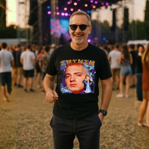 Tricou Eminem albastru cu miniatura, muzica METAL, Dama | Barbat | Copii, Culoare Negru - Img 9