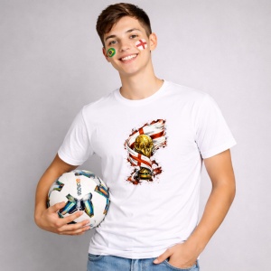 Tricou England World Cup Fifa 2026, din bumbac 100%, tricou alb, Copii | Dama | Barbat