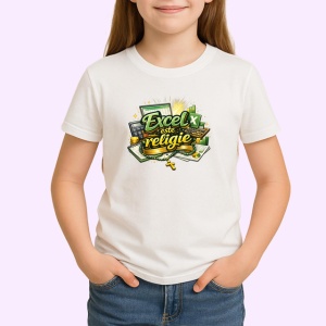 Tricou Excel Este Religie Tabel Si Cifre Amuzant, din bumbac 100% , tricou alb pentru Copii | Dama | Barbat - Img 2