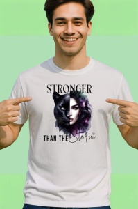 Tricou Femeie puternica cu pantera neagra mesaj motivational stronger than the storm Copii | Dama | Barbat Barbat - Img 2