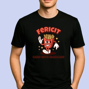 Tricou Fericit cand este mancare Negru, Copii | Dama | Barbat - Img 2