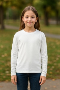 Tricou Fete Mânecă Lungă din Bumbac 100% bluza simpla copii