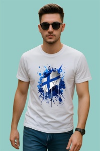 Tricou Finland Steag Splash Art, Copii | Dama | Barbat - Img 2