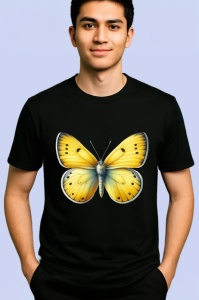 Tricou Fluture galben cu accente gri si aspect estival Copii | Dama | Barbat Barbat - Img 5