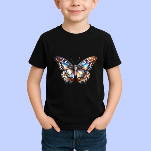 Tricou Fluture maro cu accente albastre design exotic elegant Copii | Dama | Barbat Barbat - Img 6