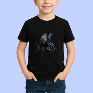 Tricou Fluture negru elegant in zbor simplu si rafinat Copii | Dama | Barbat Barbat - Img 6