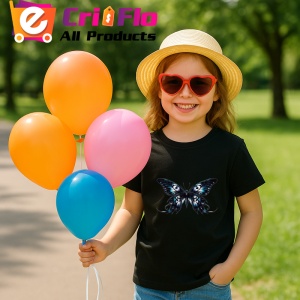 Tricou Fluture negru si alb in stil gotic elegant si simetric Copii | Dama | Barbat Barbat - Img 19