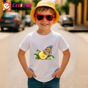 Tricou Fluture pe lamaie si frunze verzi desen estival Copii | Dama | Barbat Barbat - Img 13