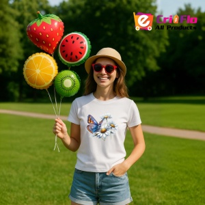 Tricou Fluture portocaliu pe margarete decor floral natural Copii | Dama | Barbat Barbat