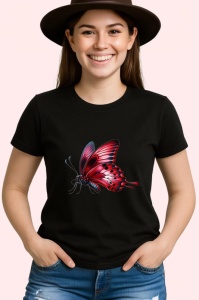 Tricou Fluture rosu aprins in zbor stil elegant si dinamic Copii | Dama | Barbat Barbat - Img 7