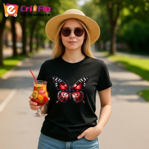 Tricou Fluture rosu si negru model clasic intens si simetric Copii | Dama | Barbat Barbat - Img 22