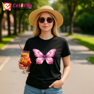 Tricou Fluture roz pastel cu detalii fine si feminine Copii | Dama | Barbat Barbat - Img 22