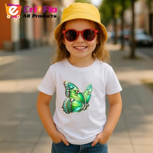 Tricou Fluture verde menta cu aripi mari texturate natural Copii | Dama | Barbat Barbat - Img 15