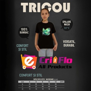 Tricou Fluture verde natural cu aripi catifelate design botanic Copii | Dama | Barbat Barbat - Img 22