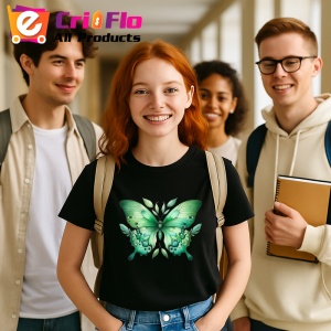 Tricou Fluture verde pastel cu simetrie naturala si frunze Copii | Dama | Barbat Barbat - Img 23