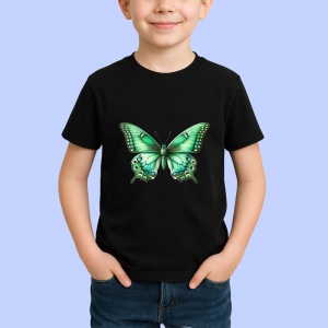 Tricou Fluture verde smarald cu detalii exotice delicate Copii | Dama | Barbat Barbat - Img 5