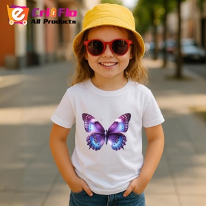 Tricou Fluture violet intens cu margini mov design regal Copii | Dama | Barbat Barbat