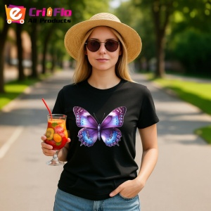 Tricou Fluture violet intens cu margini mov design regal Copii | Dama | Barbat Barbat - Img 22