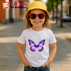 Tricou Fluture violet si albastru cu efect de galaxie pastel Copii | Dama | Barbat Barbat - Img 15