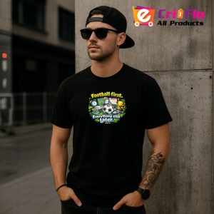 Tricou Football First Everything Else Later Minge V1, din bumbac 100%, tricou negru Copii | Dama | Barbat - Img 6